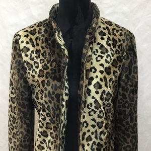 Elliott Lauren Soft Leopard Cropped Jacket Sz 8